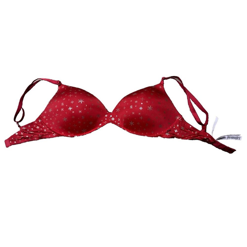 Victoria's Secret Sexy Tee Smooth Wireless Push-Up Bra 36D Red NWOT